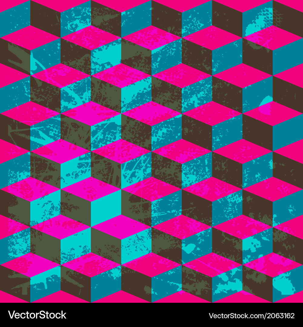 Retro pattern of geometric shapes colorful mosaic vector image
