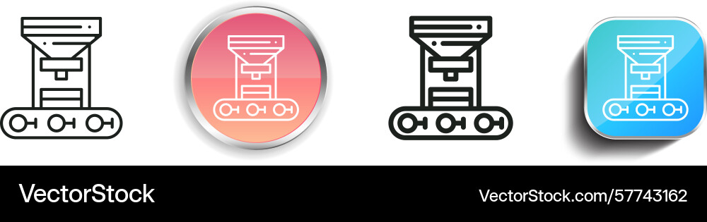 Robot arm icon thin linear regular and button Robot arm icon thin linear regular and button vector image