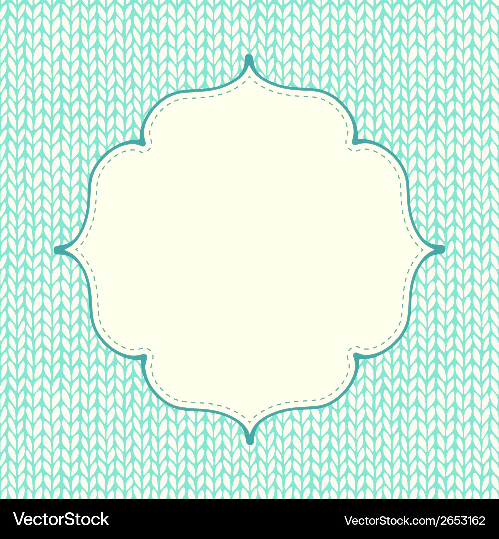 Seamless knitted pattern with frame for text vector image