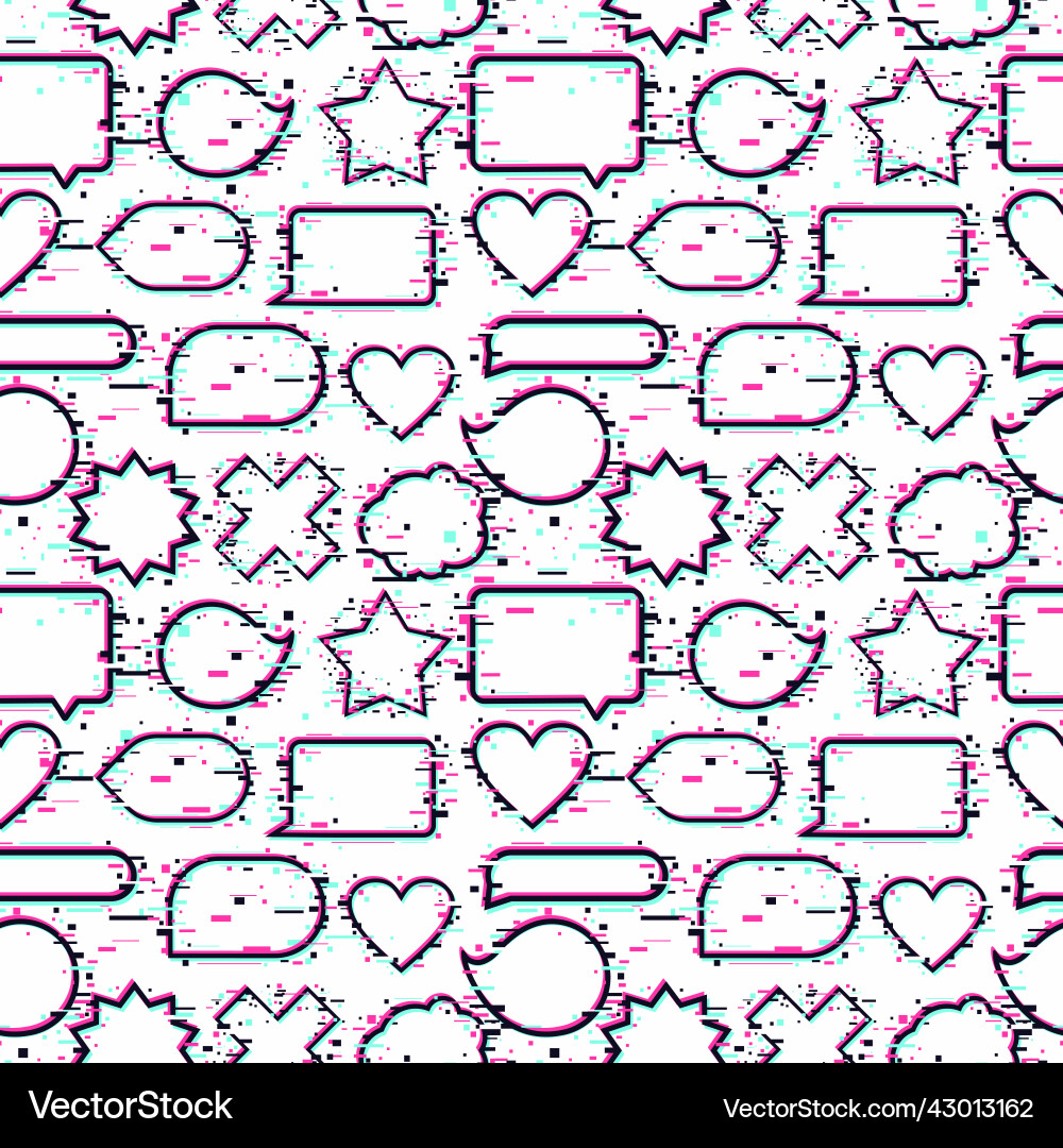 Seamless pattern with glitch effect neon color Seamless pattern with glitch effect neon color vector image