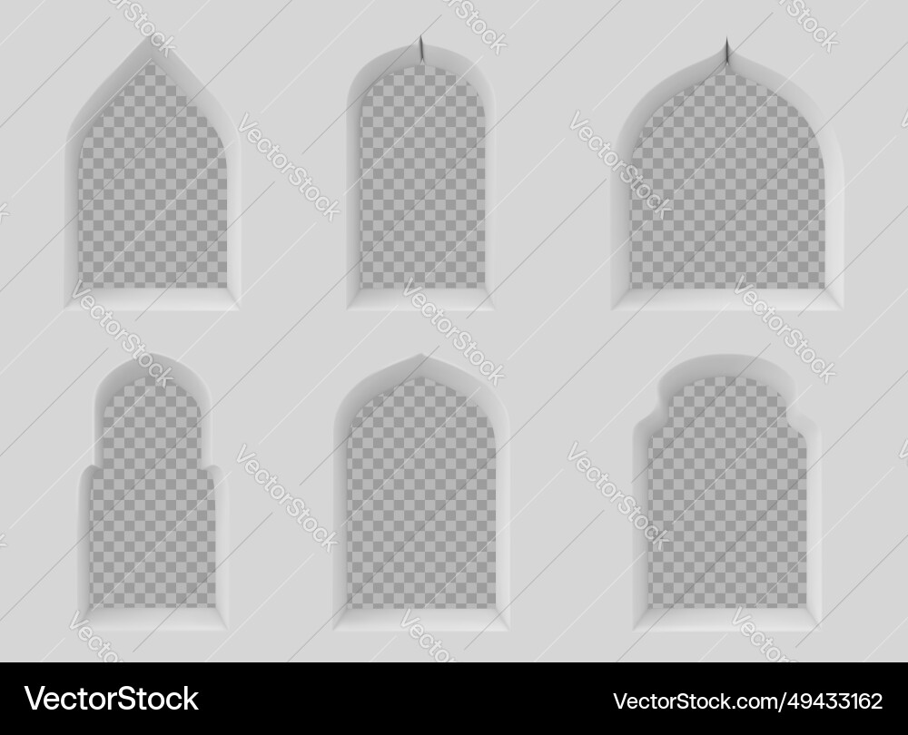Set of arab window frames Set of arab window frames vector image