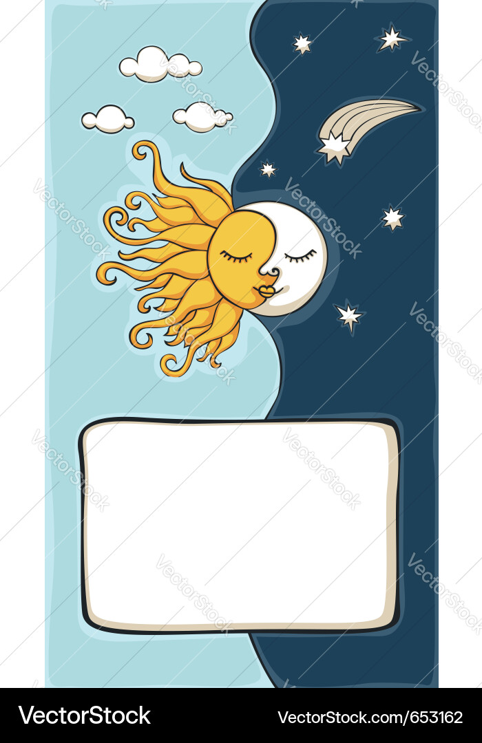 Sun and Moon Cartoon Illustration vector image
