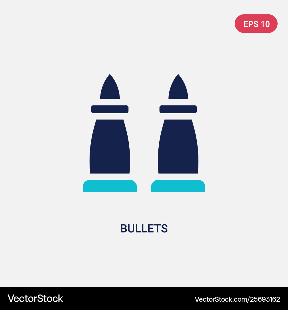 Two color bullets icon from army concept isolated vector image