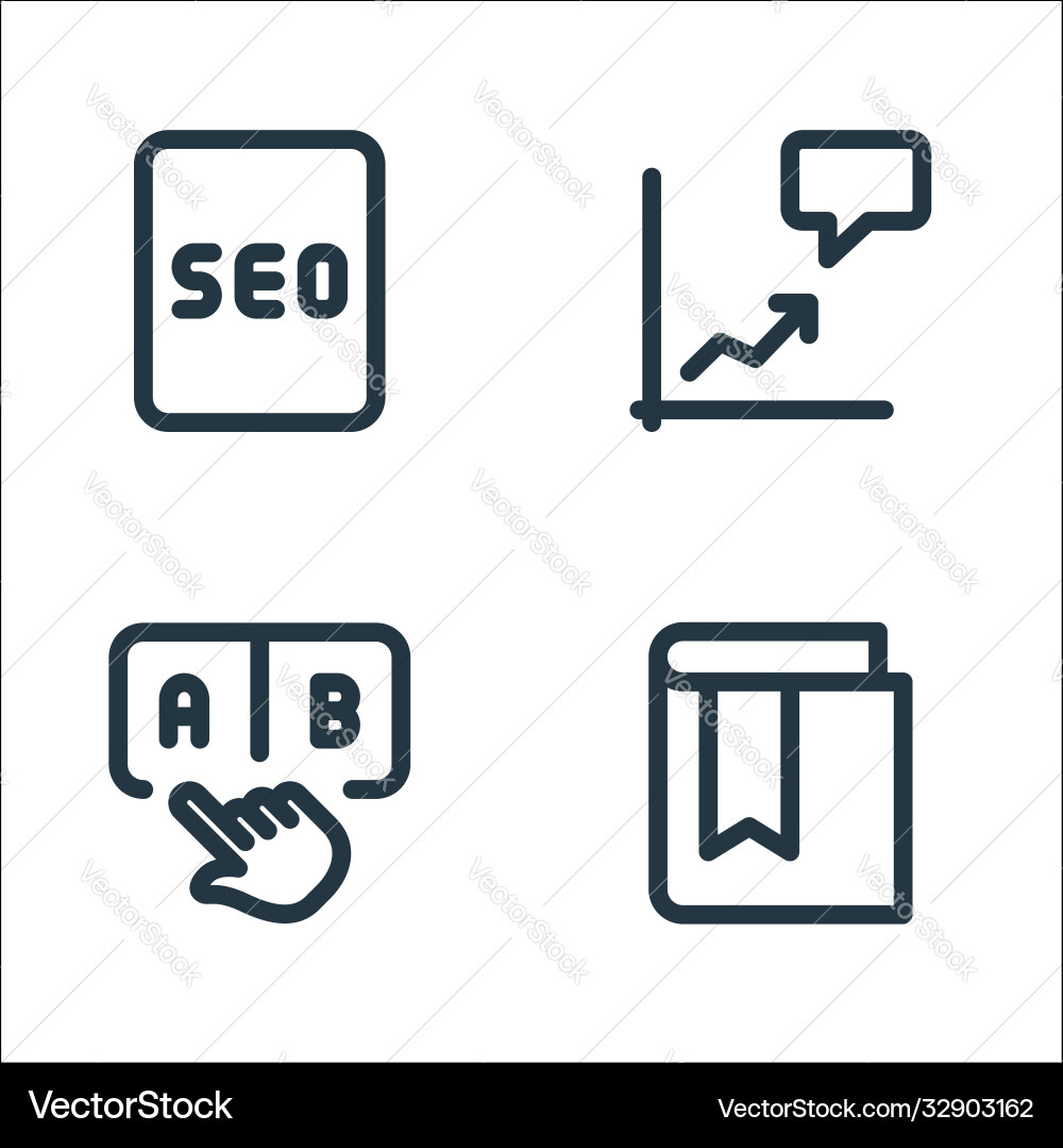 Web apps seo line icons linear set quality Vector Image