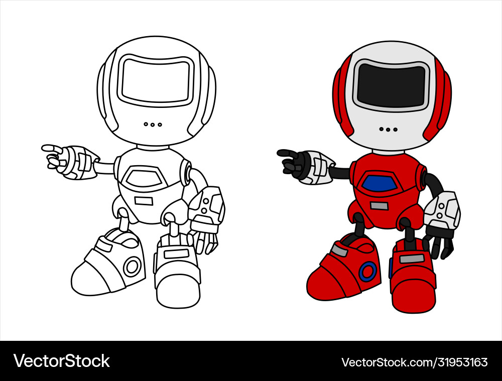 A set robots pointing to side A set robots pointing to side vector image