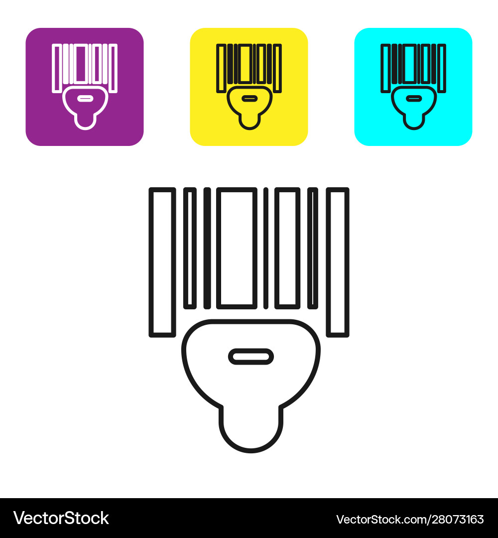Black line scanner scanning bar code icon isolated Black line scanner scanning bar code icon isolated vector image