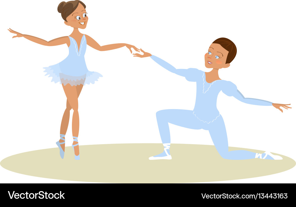 Boy and girl ballet dancers Boy and girl ballet dancers vector image