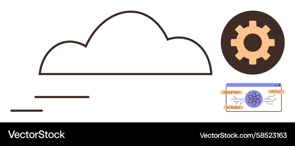 Cloud Automation & Coding Vector Image