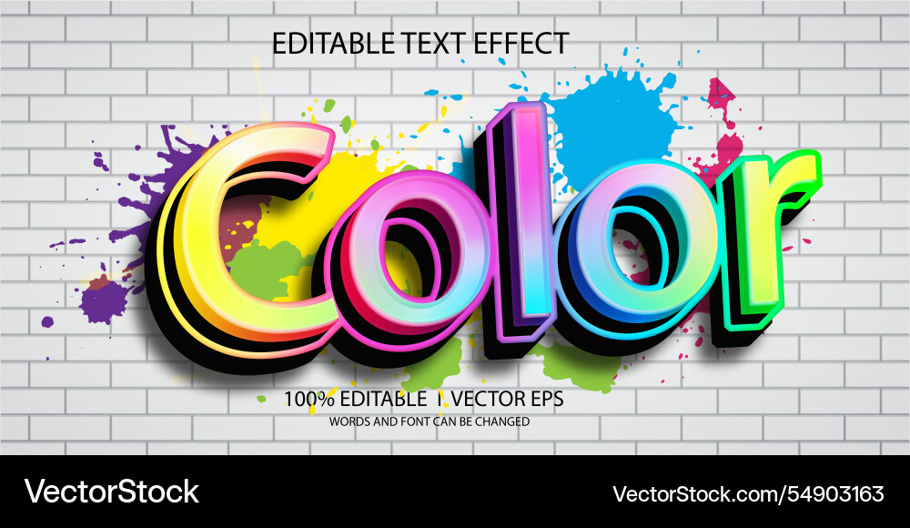Color text effect with modern style design Color text effect with modern style design vector image