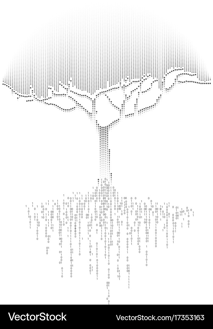 Digital Binary Tree vector image