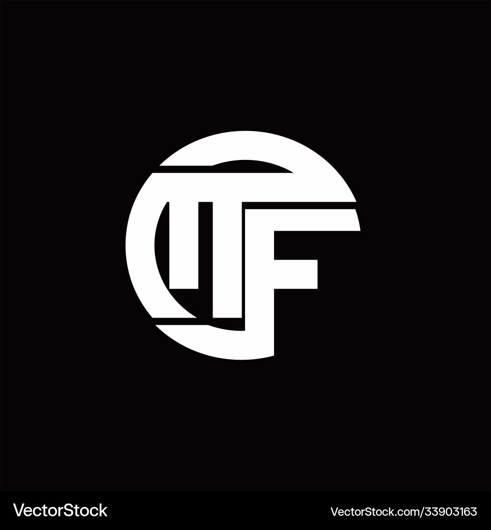 Mf logo monogram with rounded line swipe design vector image