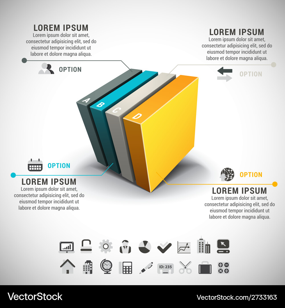 Moderne Block Infografik Vektorbild