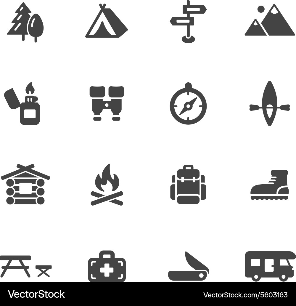 Outdoor Camping Icons Set vector image