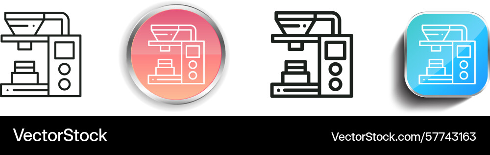 Robot arm icon thin linear regular and button Robot arm icon thin linear regular and button vector image