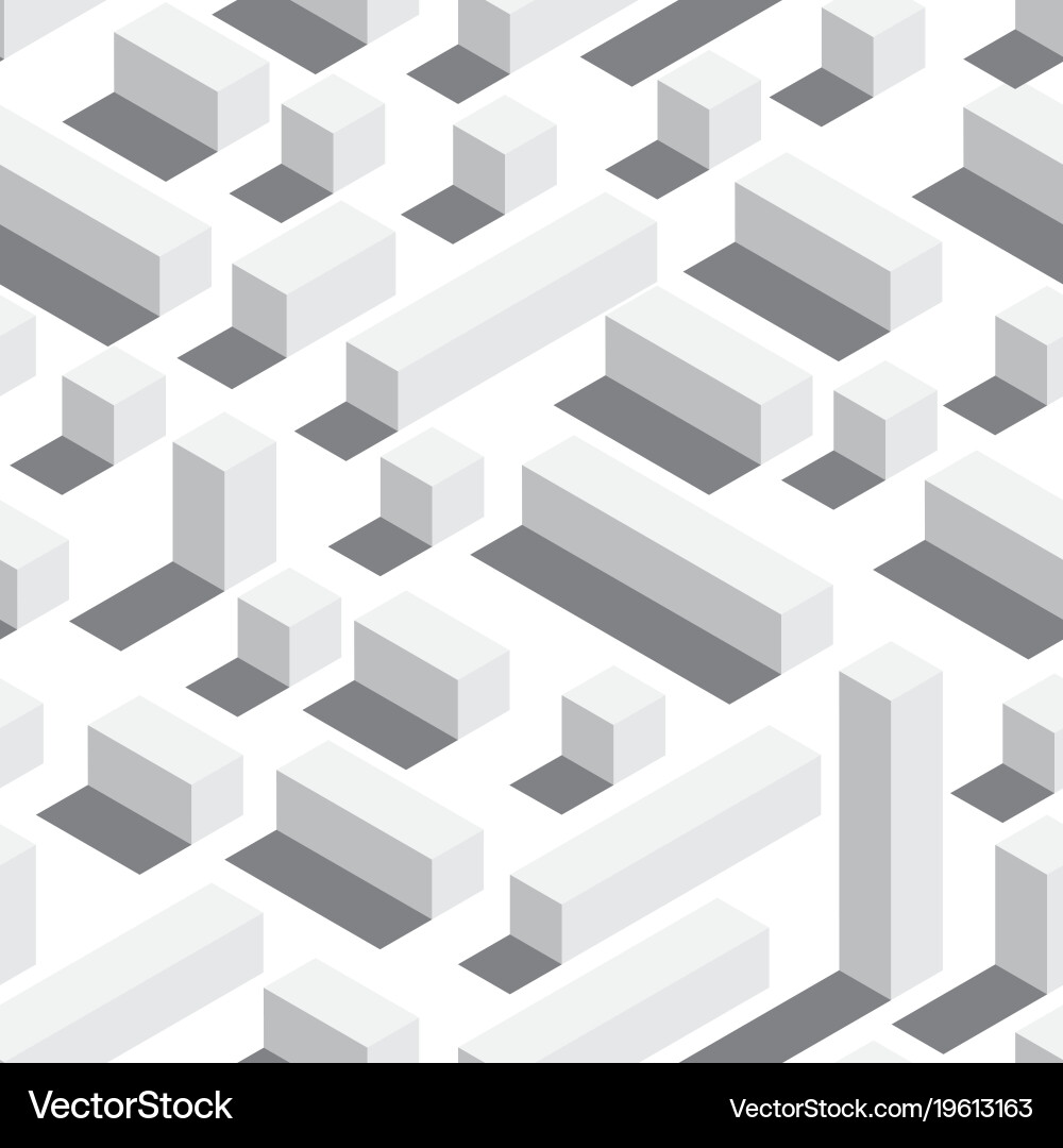 Seamless pattern with isometric blocks vector image