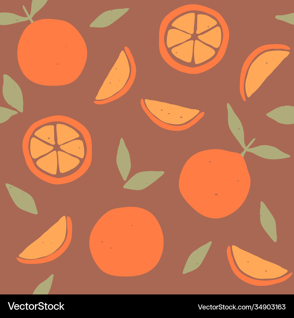 Seamless pattern with oranges Seamless pattern with oranges vector image