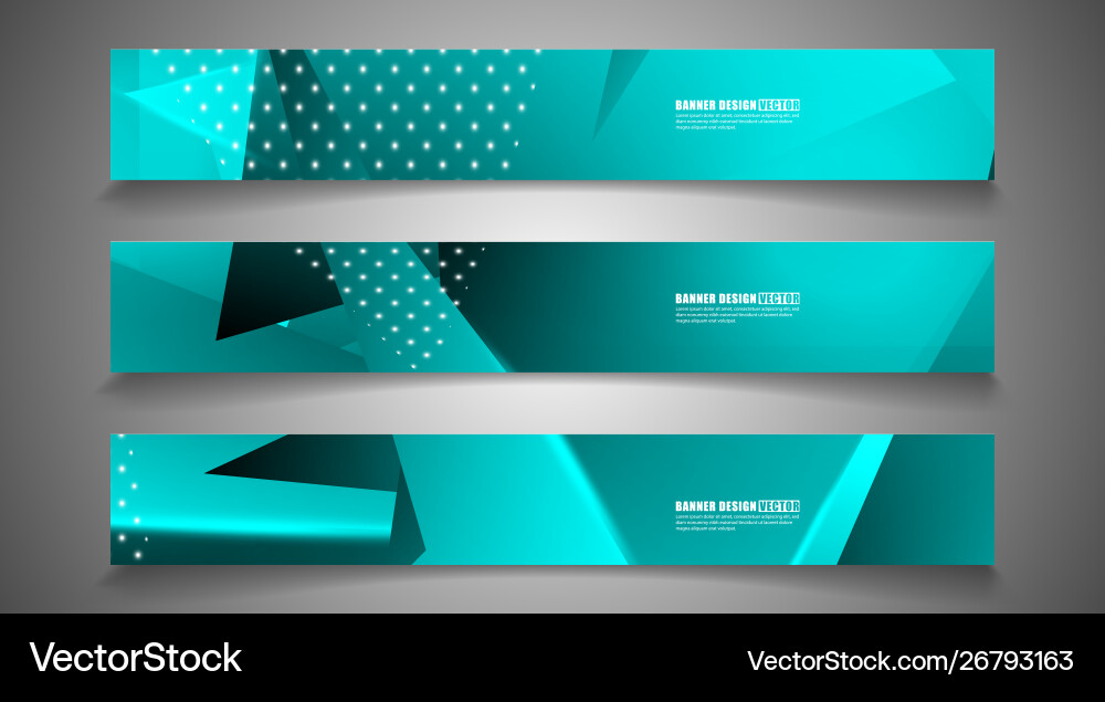 Set triangle background light header banner Set triangle background light header banner Vector Image