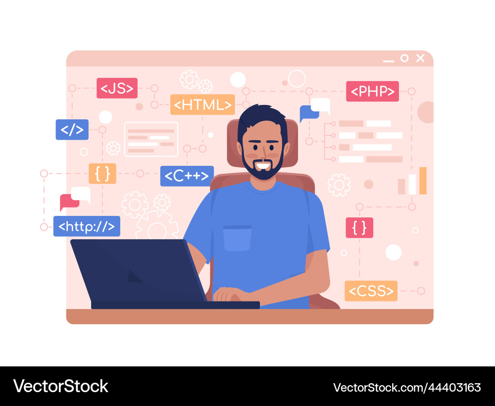 Software developer 2d isolated Software developer 2d isolated vector image
