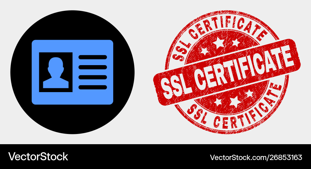 User card icon and distress ssl certificate User card icon and distress ssl certificate vector image