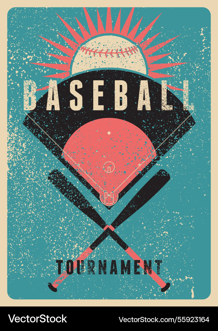 Baseball Turnier typografische Grunge Poster Baseball Turnier typografische Grunge Poster vektorbild