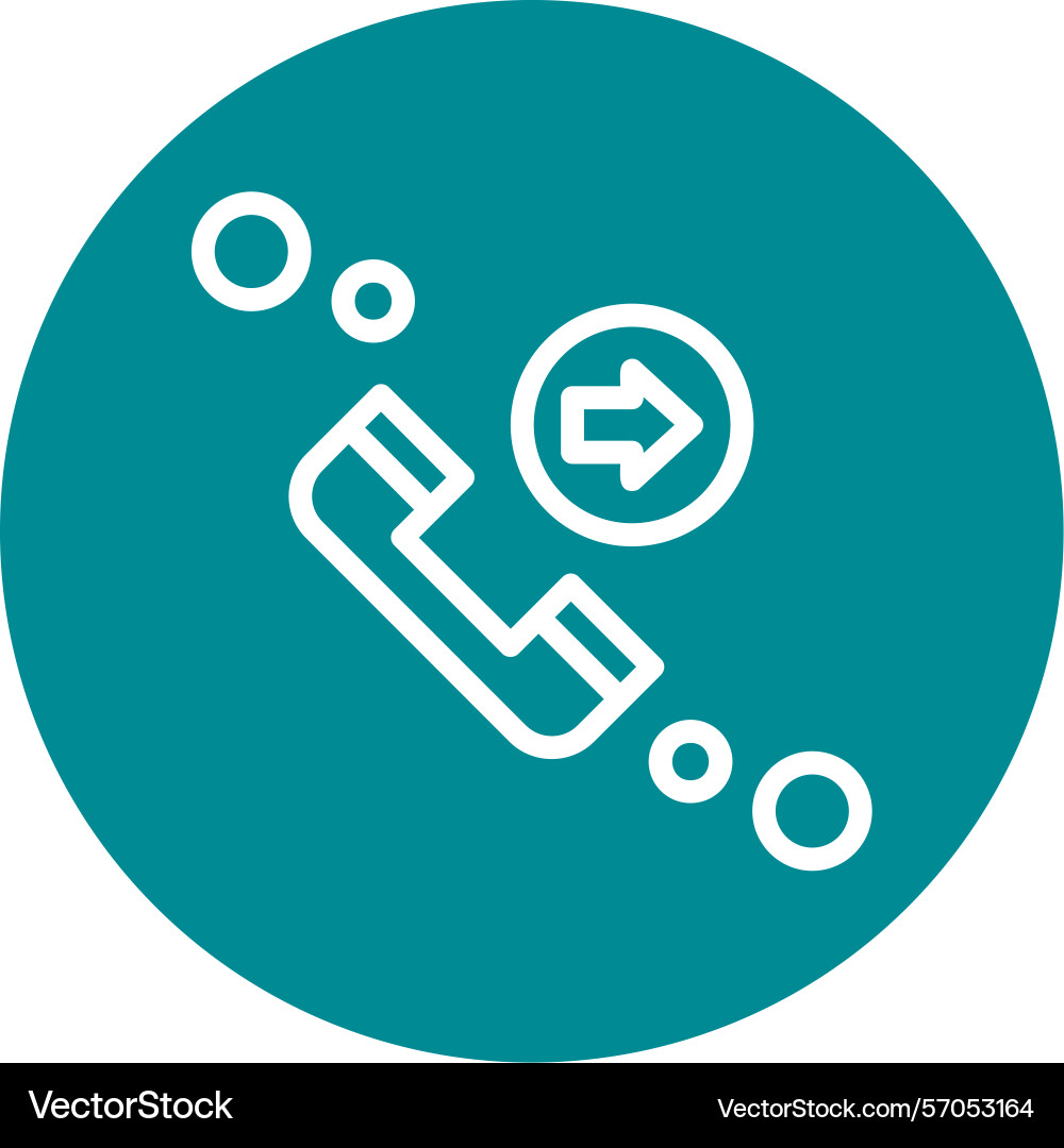 Call forwarding line circle style icon design vector image