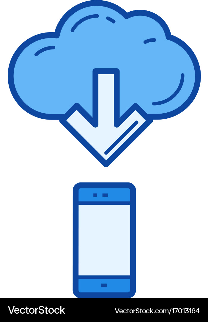 Cloud file access line icon vector image