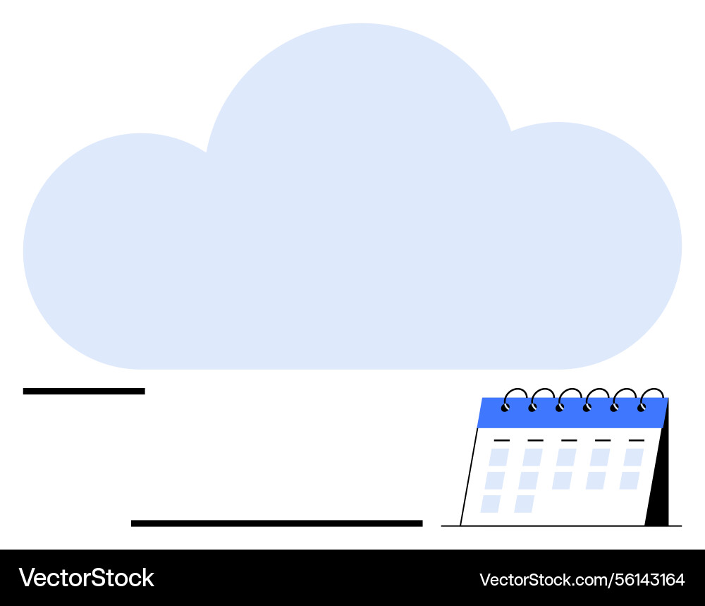 Cloud storage and scheduling concept with calendar Vector Image