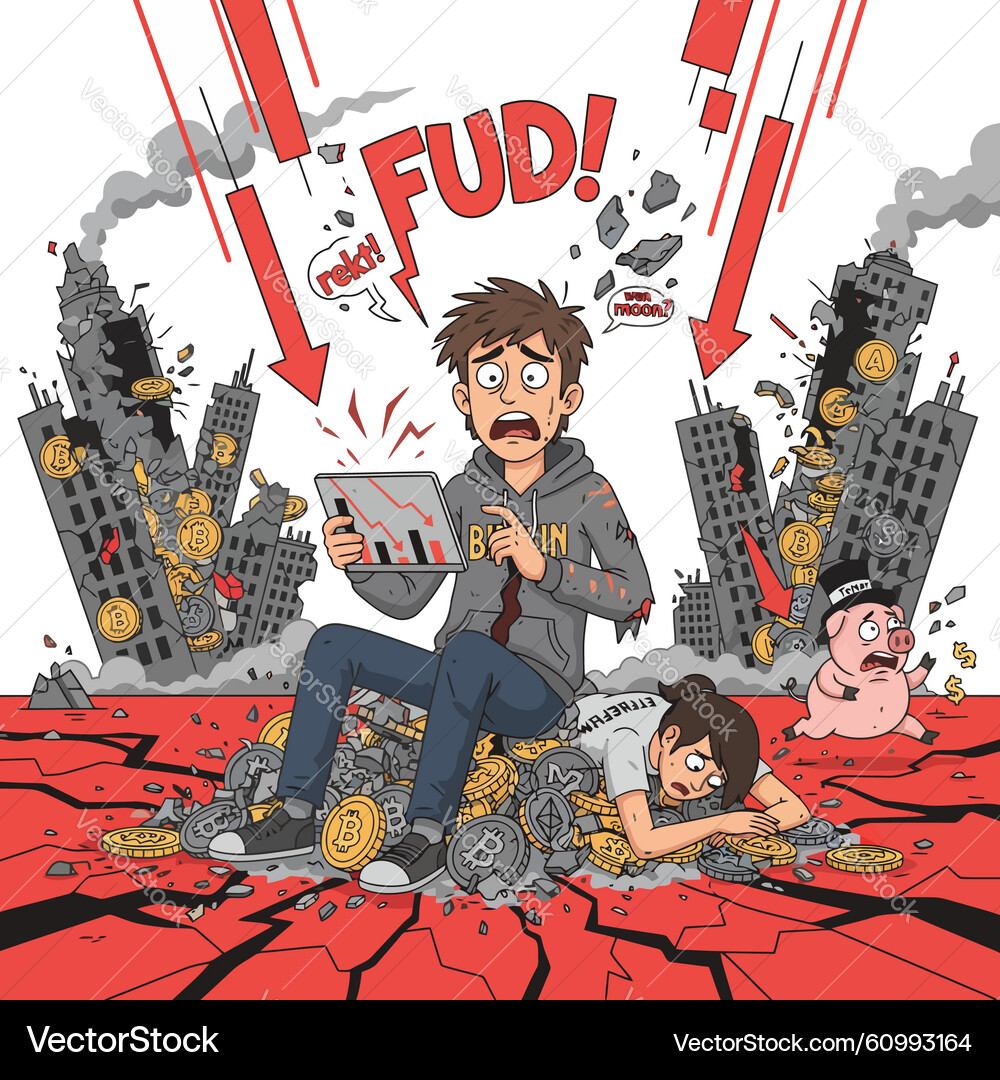 Crypto Crash: FUD & Market Panic – Royalty-Free Vector | VectorStock
