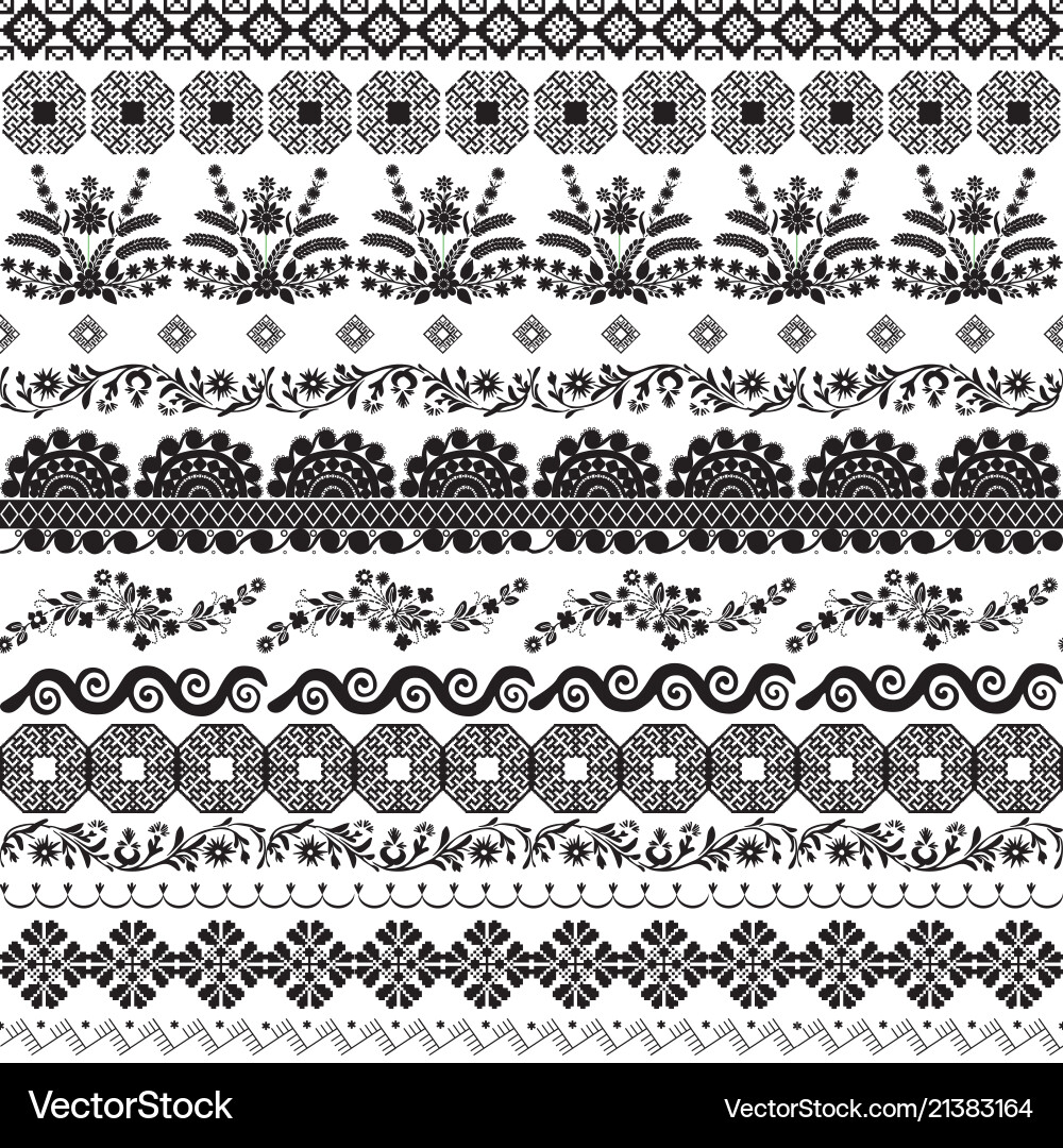 Decor with slavic patterns Vector Image