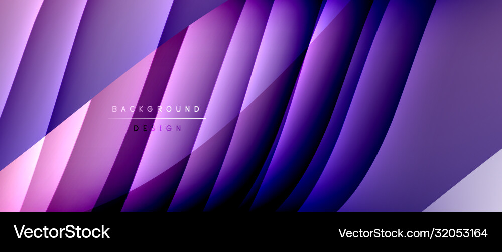 Fluid gradient waves with shadow lines and glowing Vector Image