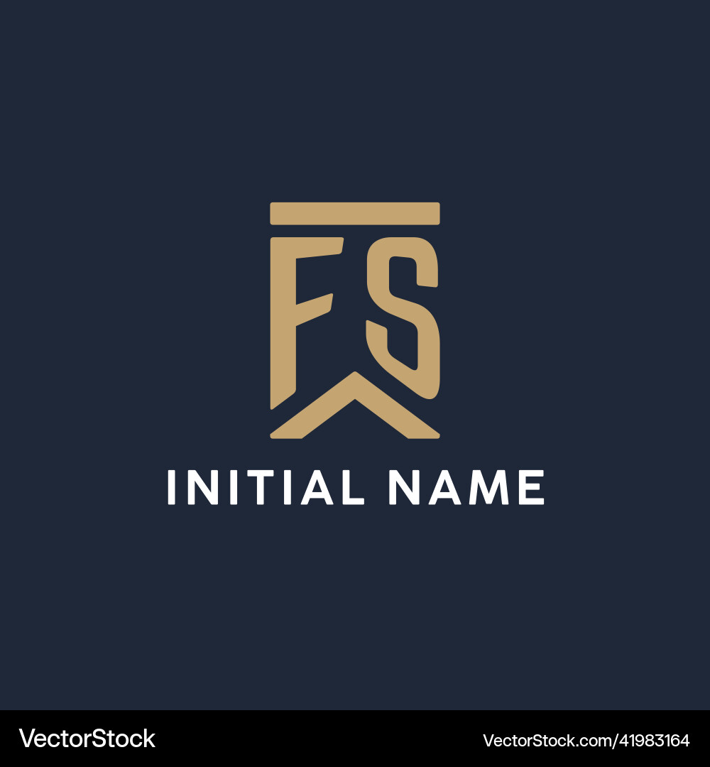 Fs initial monogram logo design in a rectangular vector image