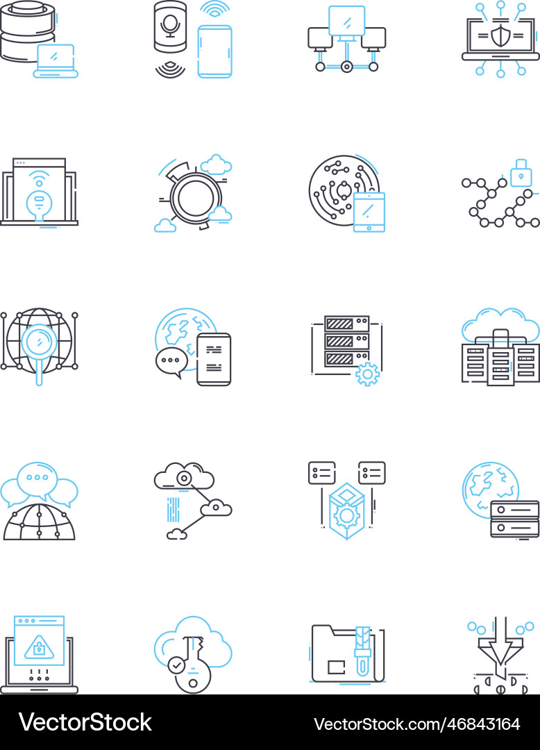 Grid lineare Icons setzen Matrix-Muster Mesh nerk vektorbild