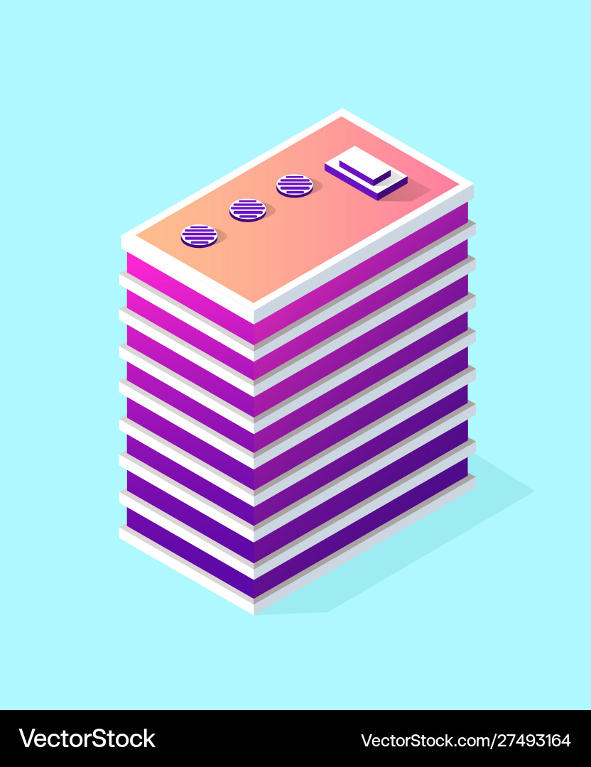 Isometric 3d module block district part Isometric 3d module block district part vector image