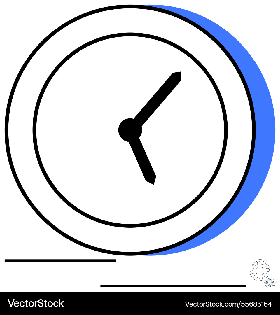 Minimalist clock with dynamic shadow suggesting Minimalist clock with dynamic shadow suggesting vector image