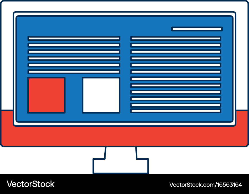 Monitor screen computer device page web vector image