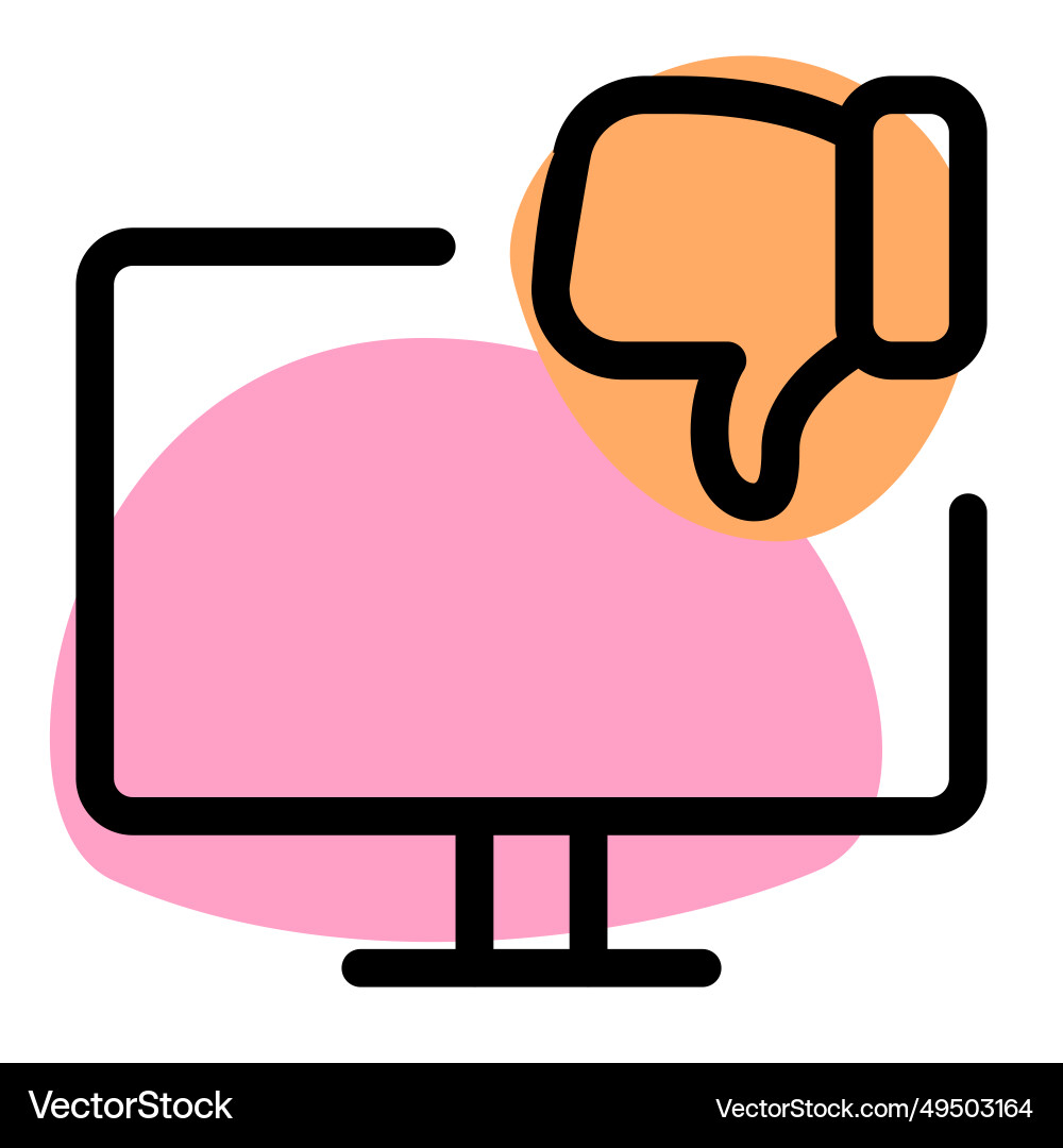 Not favoring or enjoying the monitor display vector image