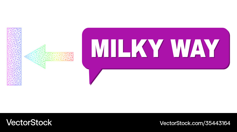 Rainbow net gradient move left icon and milky way Rainbow net gradient move left icon and milky way vector image