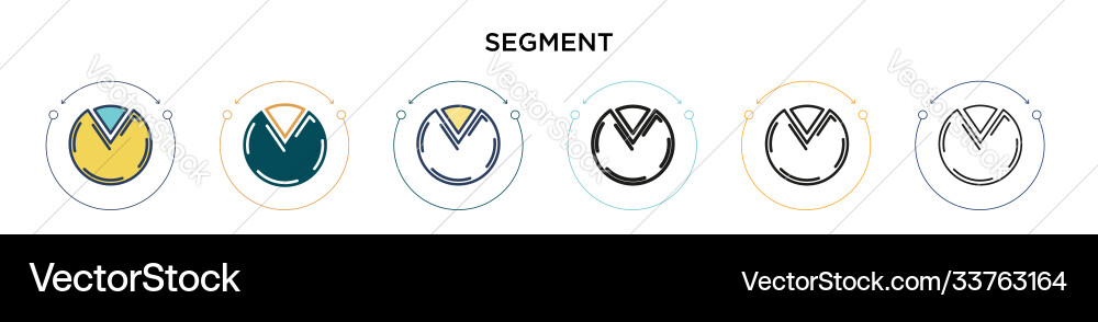Segment icon in filled thin line outline Vector Image