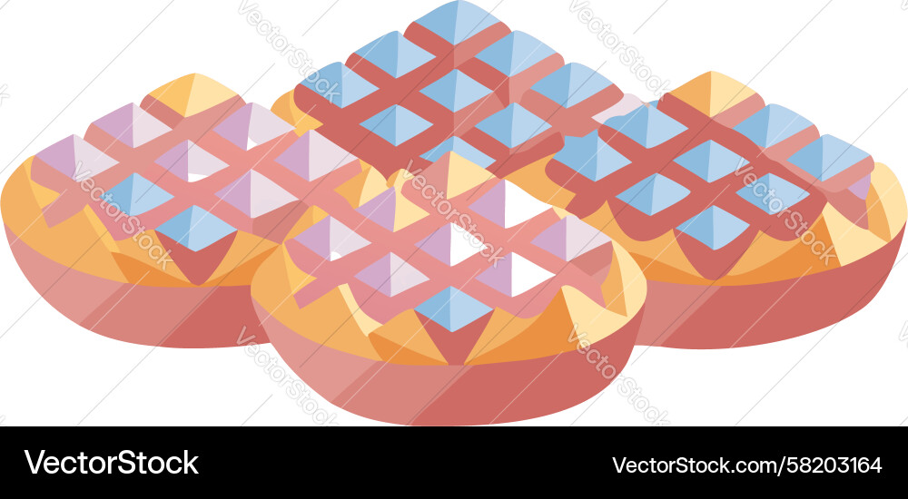 Stacked Golden Waffles - Generative Art Vector Image