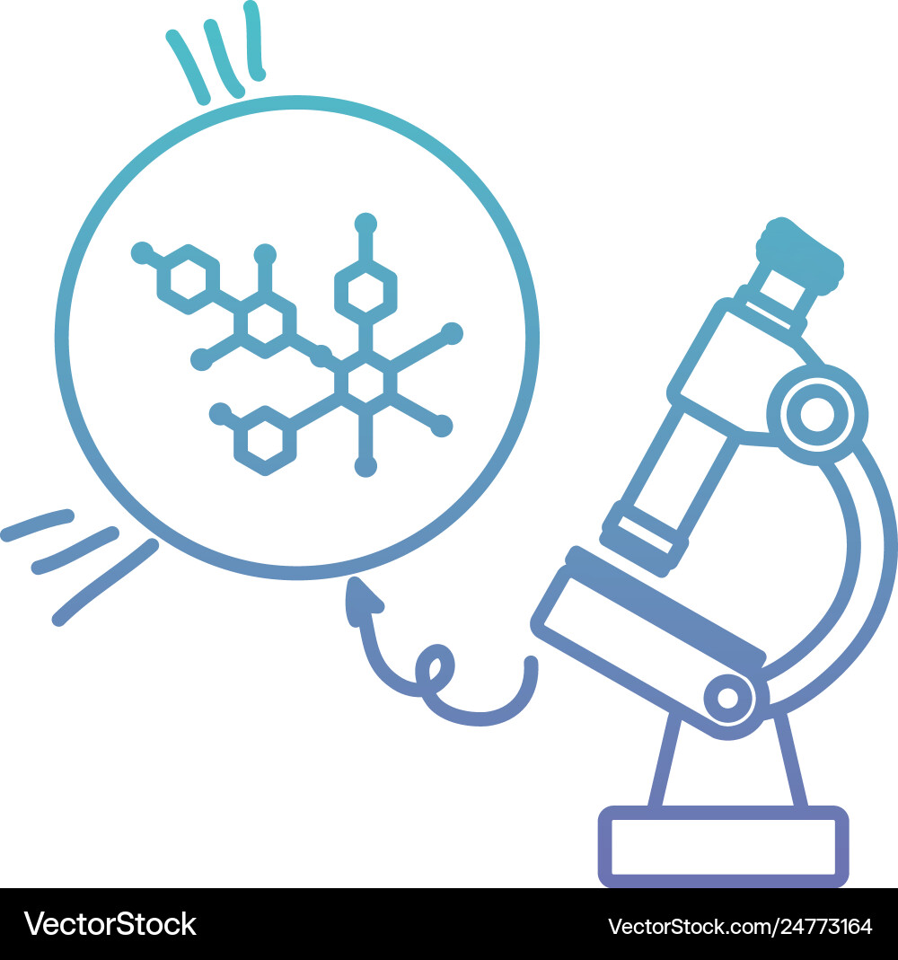 Structure molecular with microscope Vector Image
