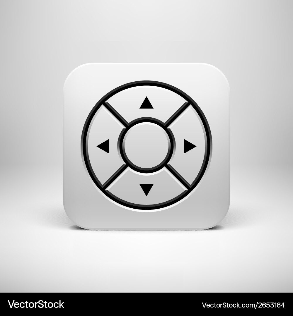 White abstract joystick app icon button template vector image