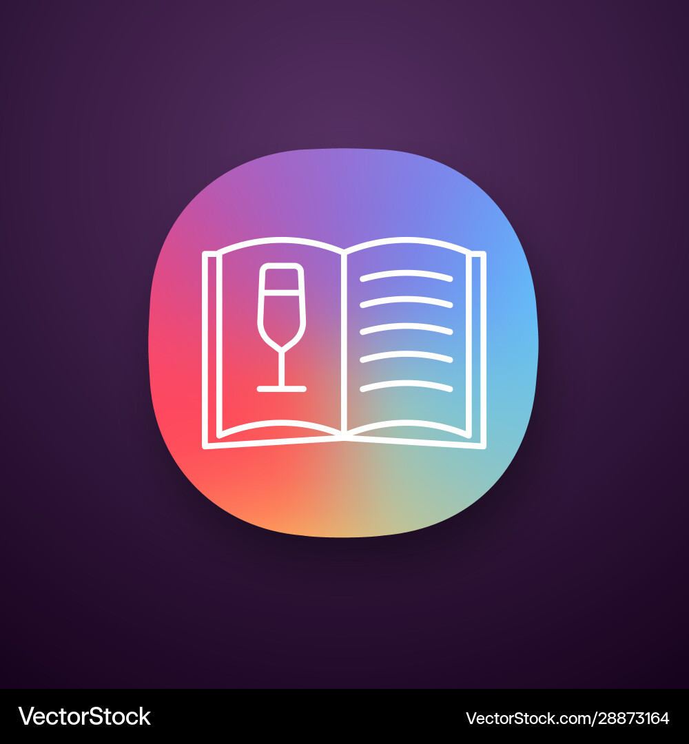 Wine menu app icon Wine menu app icon vector image