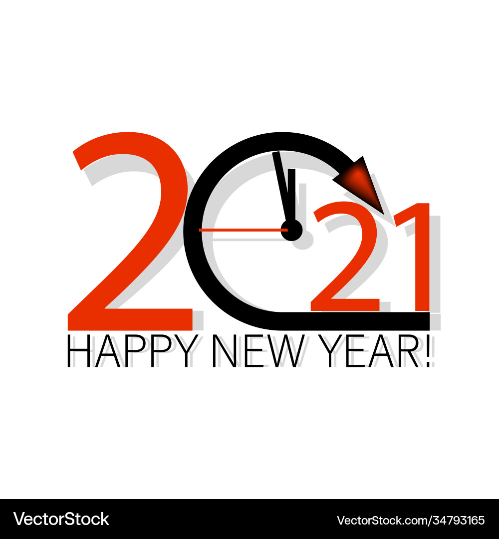 2021 clock time running face icon 2021 clock time running face icon vector image
