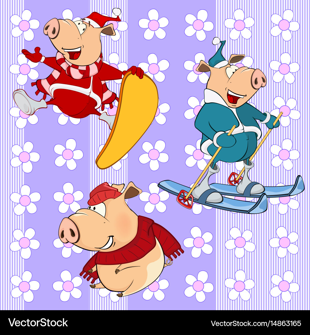 Background with pigs seamless pattern Vector Image