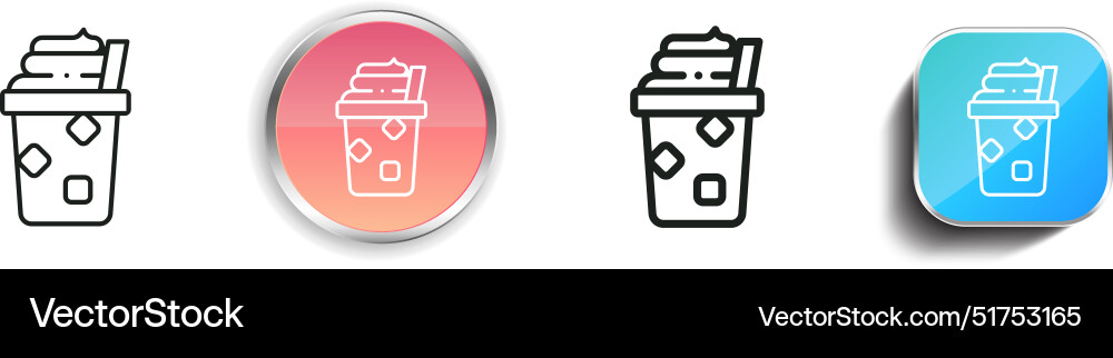 Beverage icon thin linear regular and button vector image