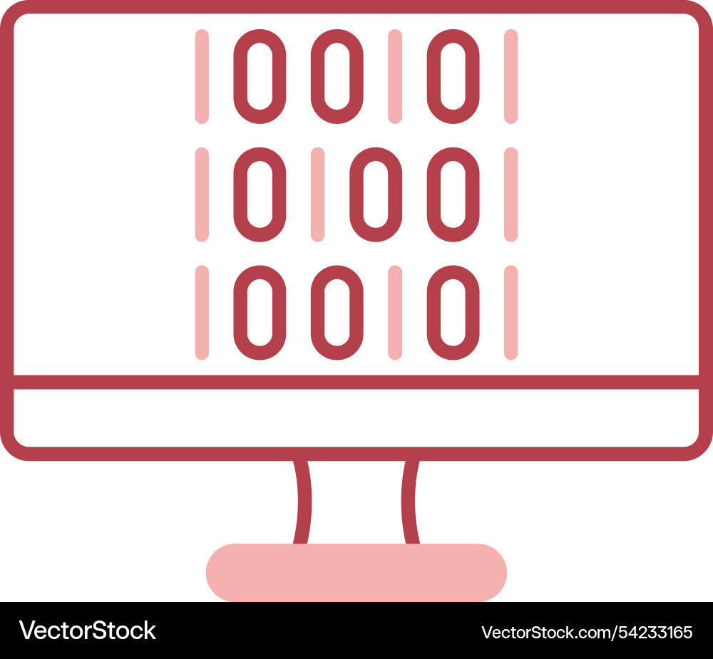 Binary code line fill icon vector image