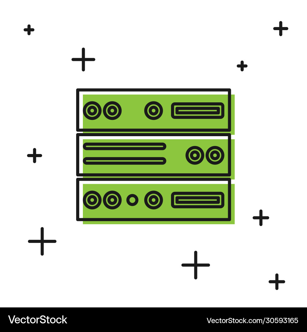Black server data web hosting icon isolated Vector Image