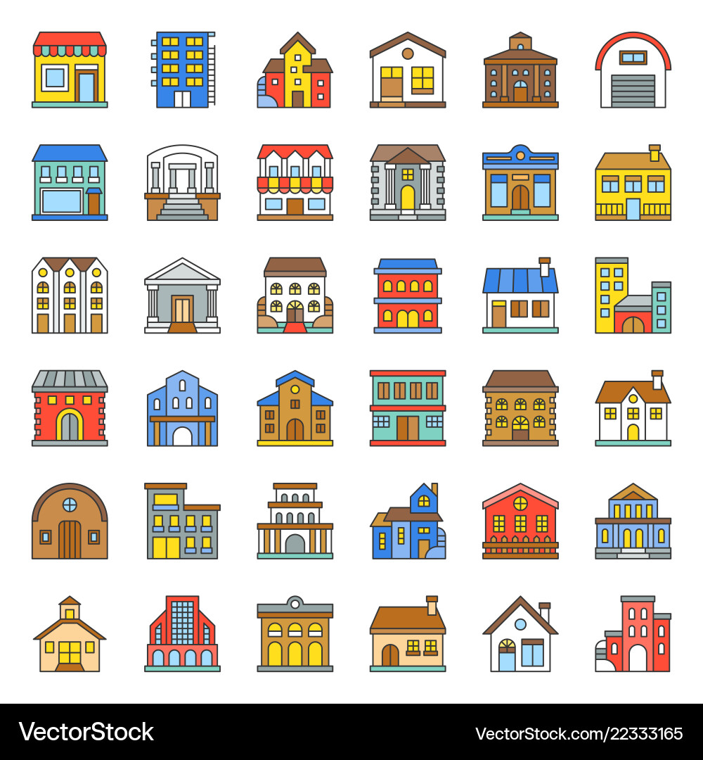 Building Construction Icon Set vector image