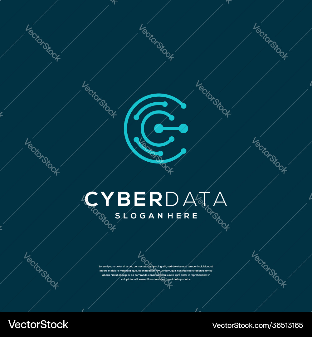 Circuit Initial Logo - C Monogram vector image