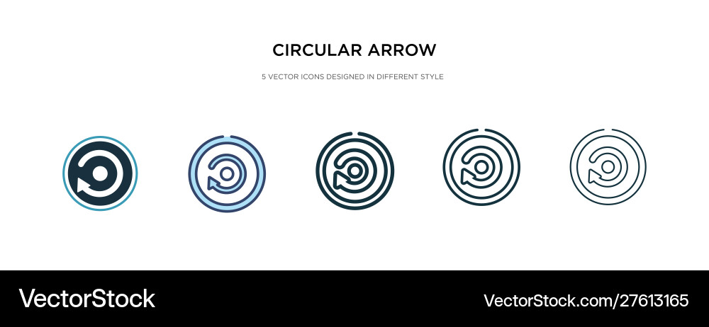 Circular arrow icon in different style two Circular arrow icon in different style two vector image
